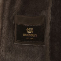 Mabrun Manteau de cuir avec fourrure