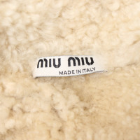Miu Miu Jacke/Mantel aus Leder in Braun