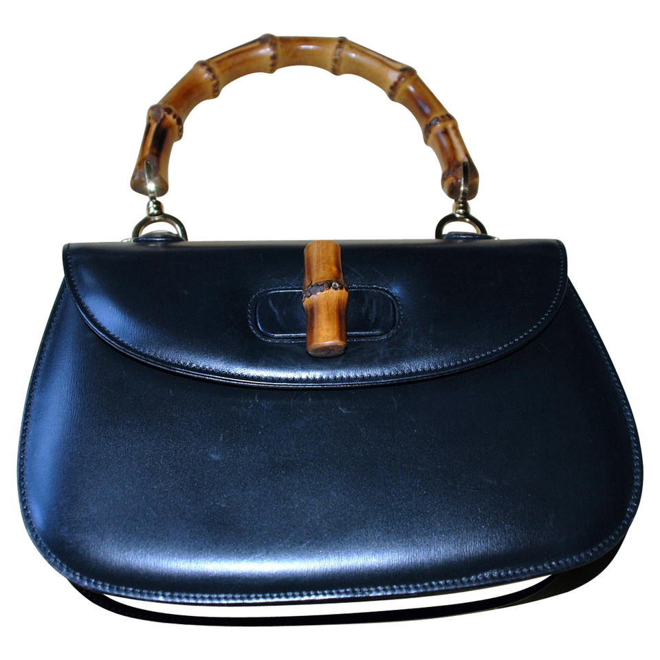 Gucci Bamboo Bag aus Leder in Blau