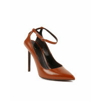 Céline Sandals Patent leather in Brown