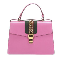 Gucci Sylvie Bag Medium aus Leder in Rosa / Pink