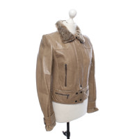 Dkny Jacket/Coat Leather in Beige