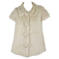 Manoush Gilet en fourrure beige