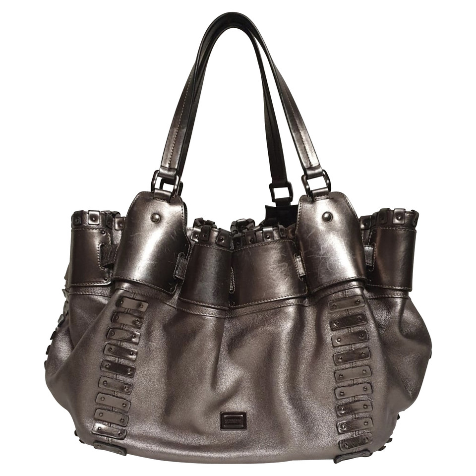 Burberry Shopper Leather in Silvery