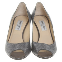 Jimmy Choo Pumps/Peeptoes en Cuir en Argenté