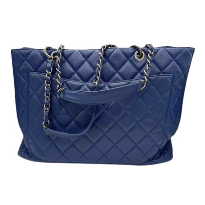 Chanel Grand  Shopping Tote Leer in Blauw