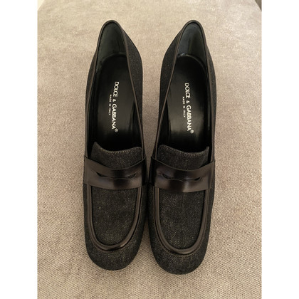 Dolce & Gabbana Slippers/Ballerinas Jeans fabric in Black
