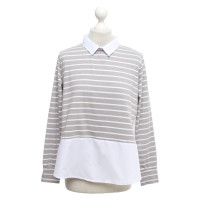 French Connection Striped Top in grigio / bianco