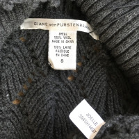 Diane Von Furstenberg Gray wool knit coat