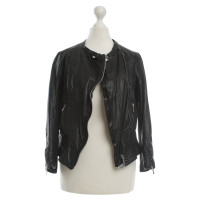 Karen Millen Leather jacket with knitted inserts