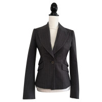 Karen Millen Grey Pinstripe Wool Blazer Jacket