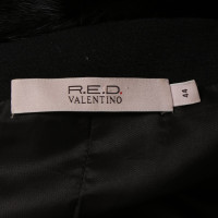 Red Valentino Mantel mit Pelzkragen