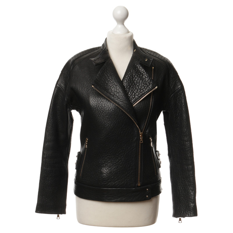 J Brand Leather jacket in black 