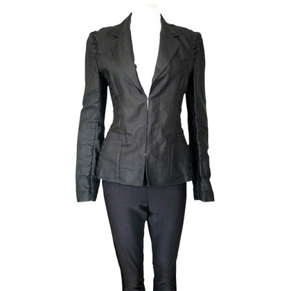 Yves Saint Laurent Giacca/Cappotto in Cotone in Nero