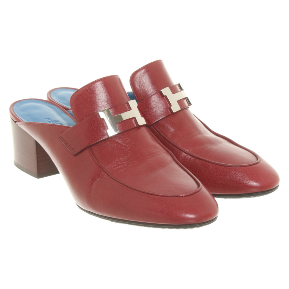 Hermès Pumps/Peeptoes Leather in Red