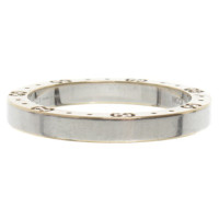Gucci Stainless steel ring with gold elements