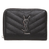 Saint Laurent Täschchen/Portemonnaie aus Leder in Schwarz