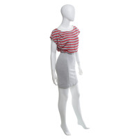 French Connection Kleid mit Streifen in Grau/Rot