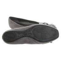 Hogan Slippers/Ballerinas Leather in Grey