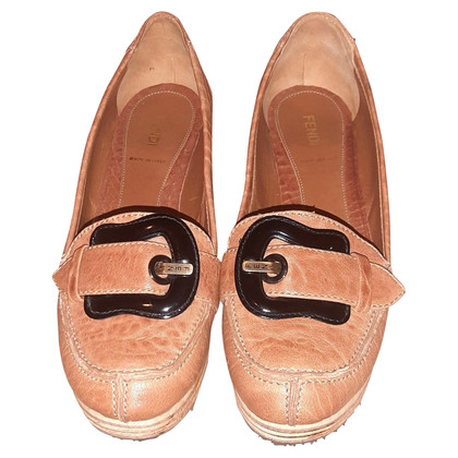 Fendi Slippers/Ballerinas Leather in Brown