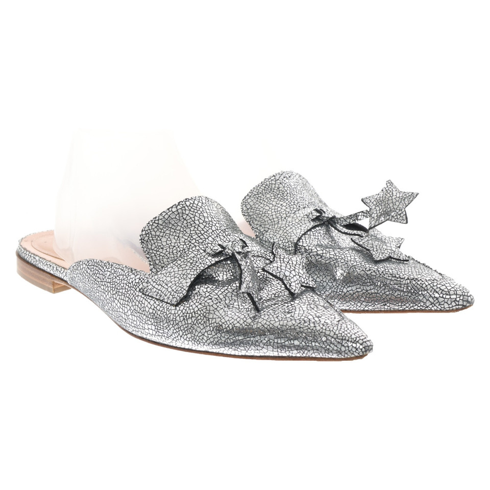 Alberta Ferretti Slippers/Ballerinas Leather in Silvery