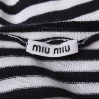 Miu Miu Kurzarm-Pullover mit Streifenmuster