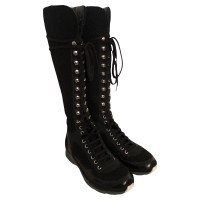 Chanel Boots Canvas in Black