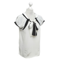 Miu Miu Zijden blouse in wit / zwart