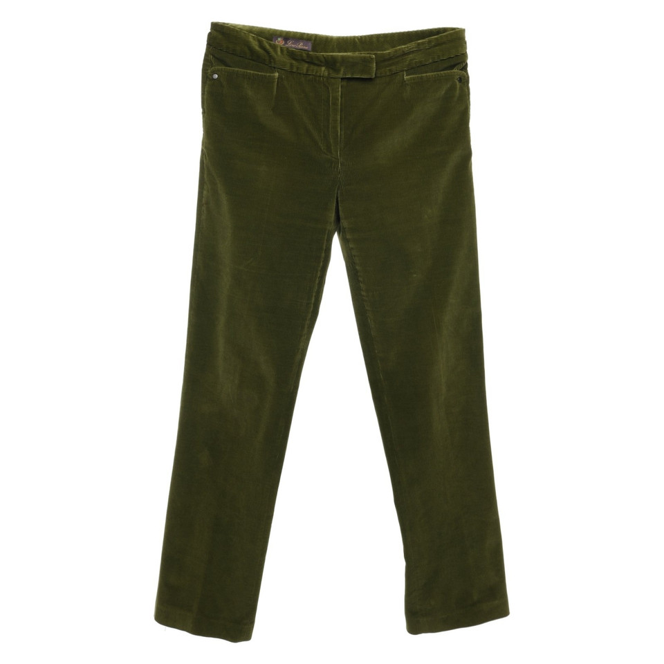 Loro Piana Pantalon en velours côtelé vert