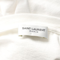 Saint Laurent Top en Coton en Blanc
