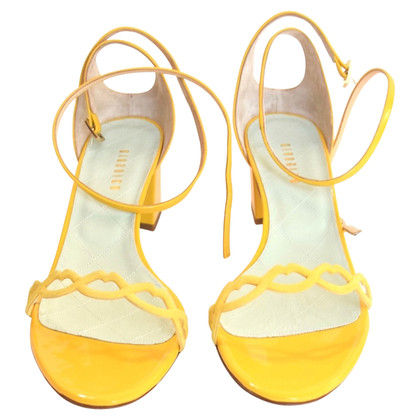 Giannico Sandals Leather in Yellow