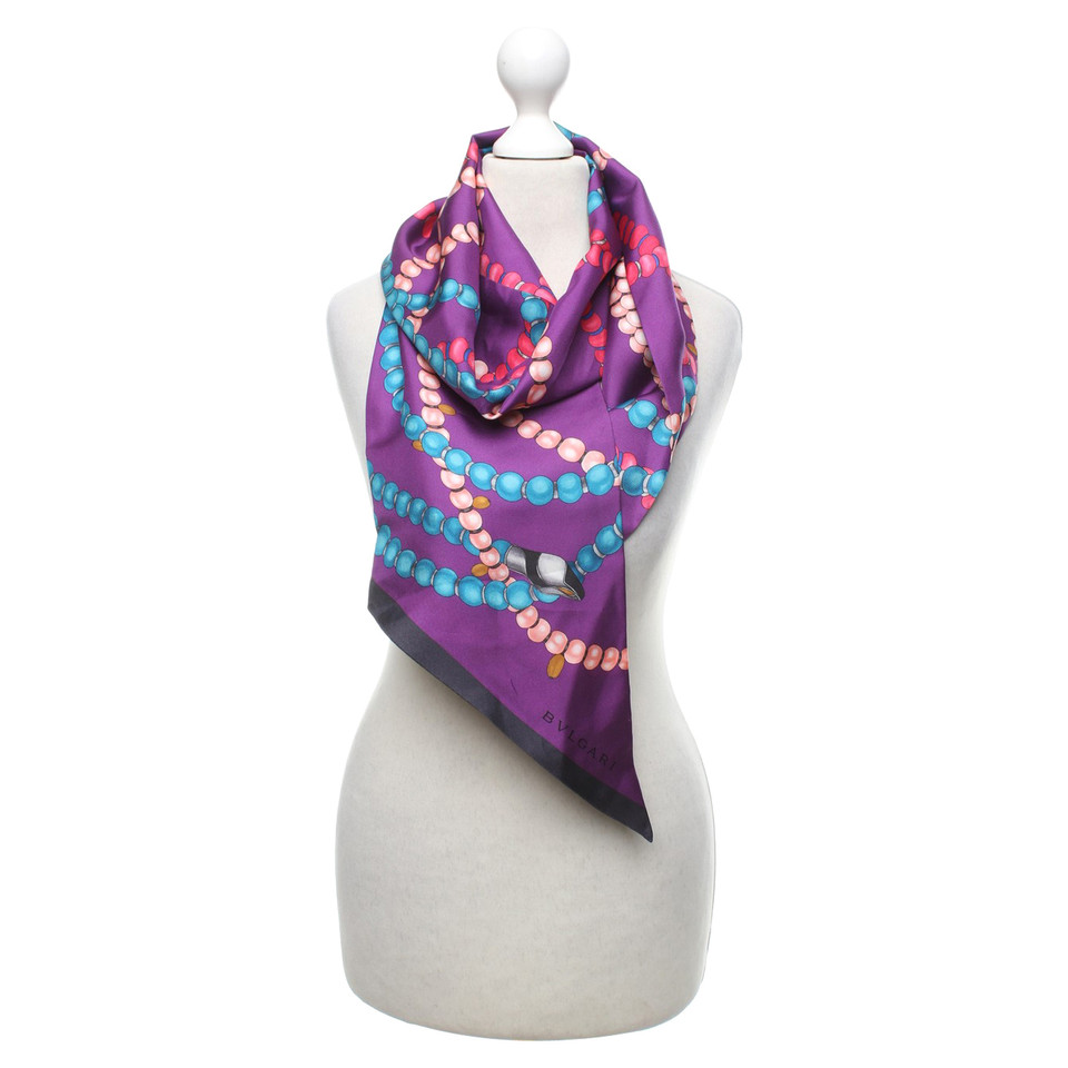Bulgari Silk scarf with pattern