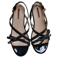 Prada Sandals Patent leather in Blue