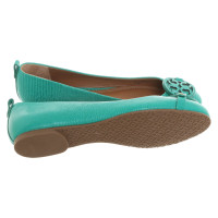 Tory Burch Slippers/Ballerinas Leather in Turquoise