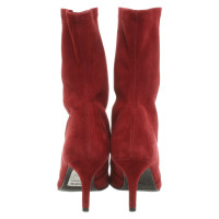 Stuart Weitzman Bottines en Daim en Rouge