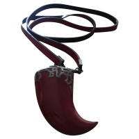 Christian Dior Necklace Leather in Bordeaux