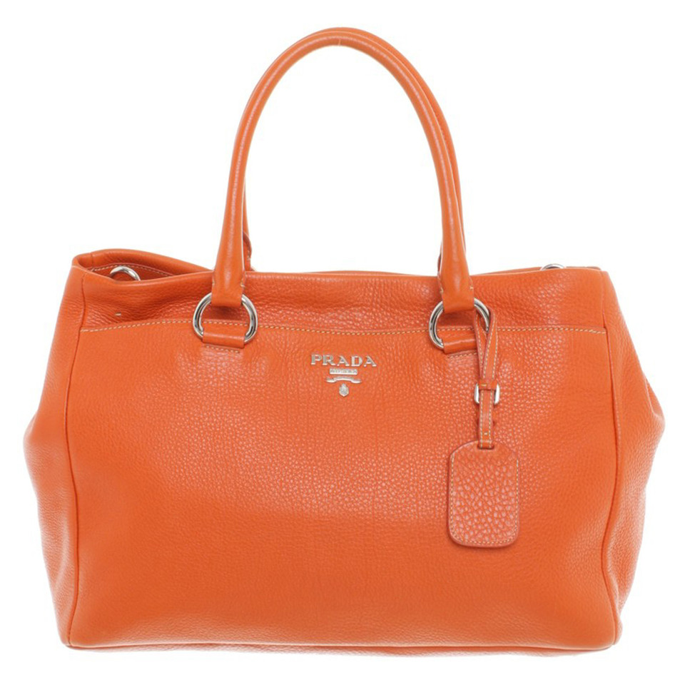 Prada Lederhandtasche in Orange