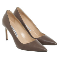 Manolo Blahnik Pumps/Peeptoes Leather in Taupe