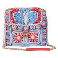 Dolce & Gabbana "Miss Dolce Floral Raffia Satchel Bag"