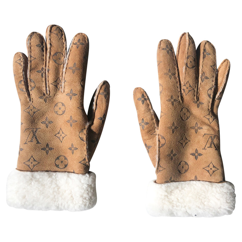 Louis Vuitton Handschuhe aus Leder in Braun