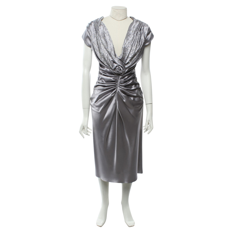 Christian Dior Silk dress in silver gray