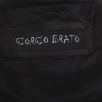 Giorgio Brato Leren jas in zwart 
