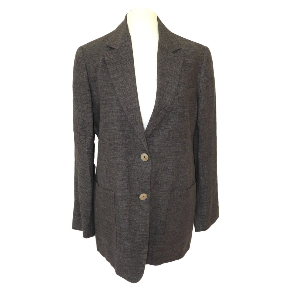 Max Mara Jacket/Coat Linen in Grey