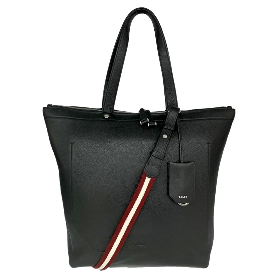 Bally Shopper Leer in Zwart