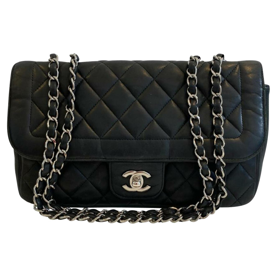 Chanel Classic Flap Bag Leer in Zwart