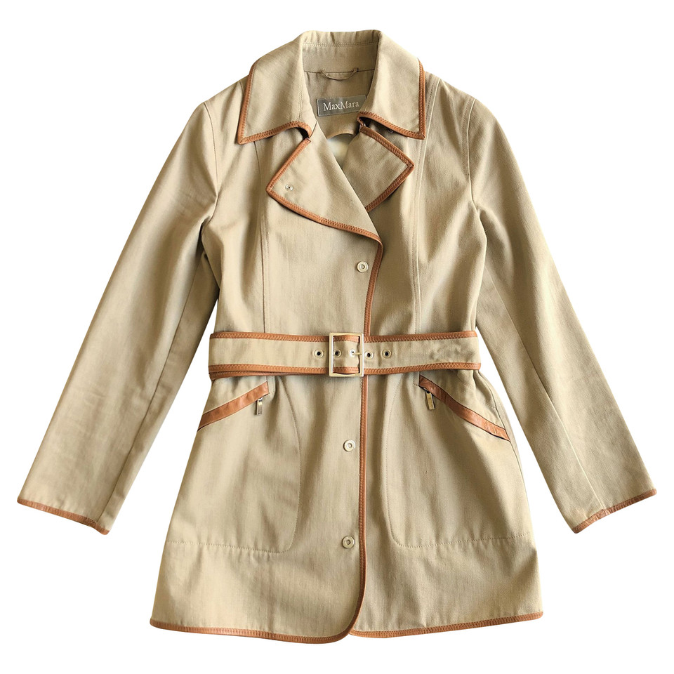 Max Mara Jacket/Coat Cotton in Khaki