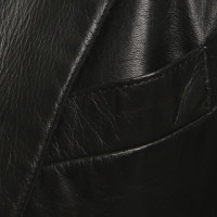 Costume National Veste en cuir noir