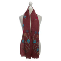 Antik Batik Sjaal met bloem applicatie