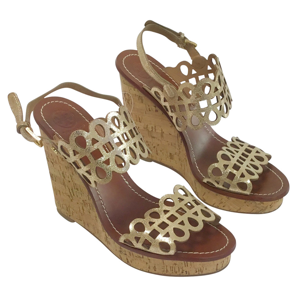 Tory Burch Sandalen Leer in Goud