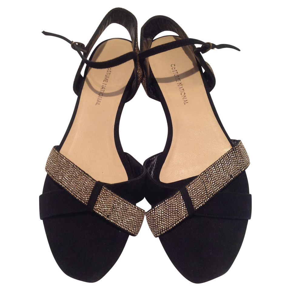 Costume National Sandals Suede in Black